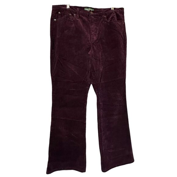 LRL Ralph Lauren Jeans Co. Retro Burgundy Corduroy Flair Pants Jeans (16)(37x32) - Picture 1 of 10